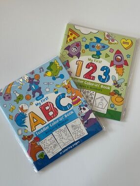 Ooly | Set of 2 Coloring Book | ABC and 123